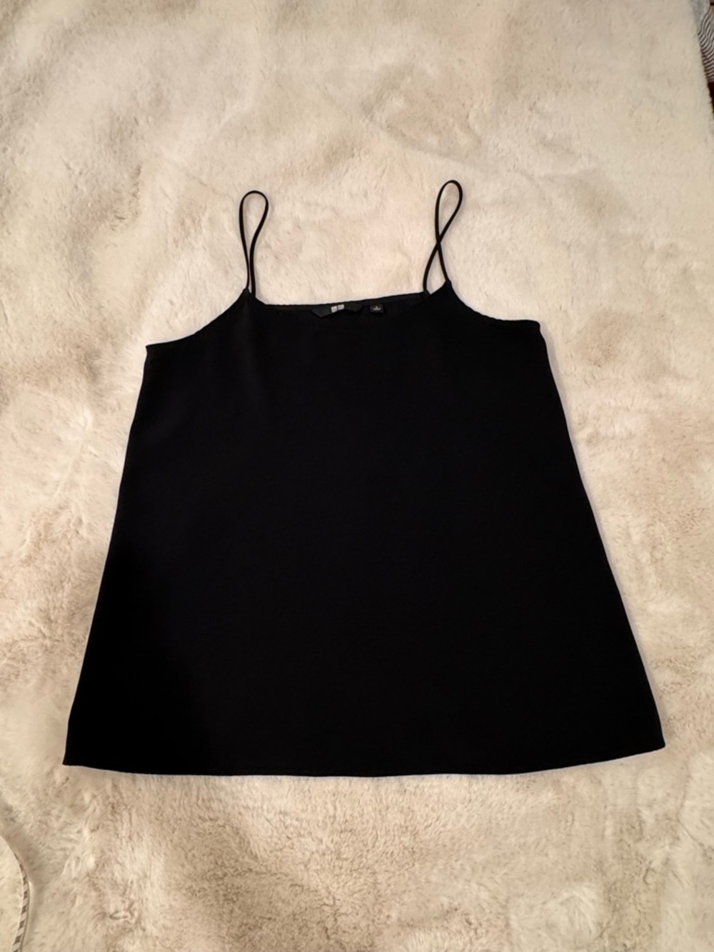 5/25$ Uniqlo Black Slim-Strap Tank Top Size S